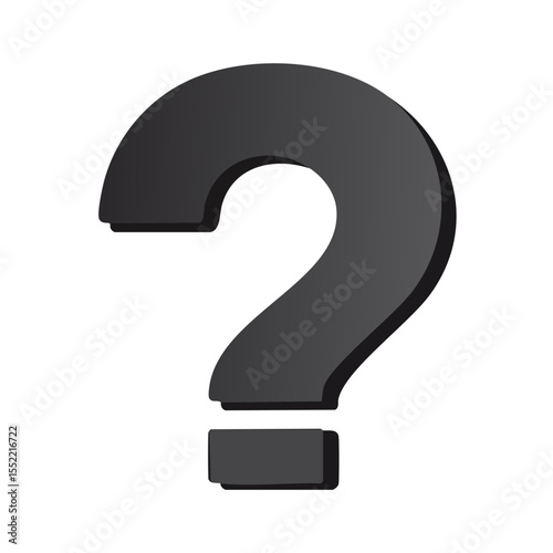 Question Mark Gray 3D Style Over Black Background, Inquiries and Answers, Business Concept