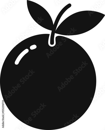 Fresh Juicy Orange Fruit Icon Vector Illustration of a Delicious Citrus Fruit Perfect for Healthy Lifestyle Designs, Food Blogs, and Recipes