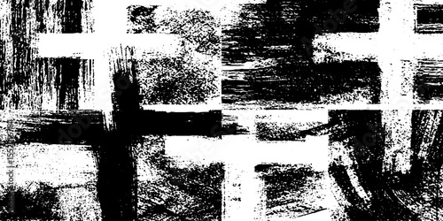 Bold cross pattern with dry brush texture and noise for artistic design