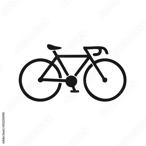 Minimalist Black Road Bicycle Illustration on Dark Background for Graphic Designs