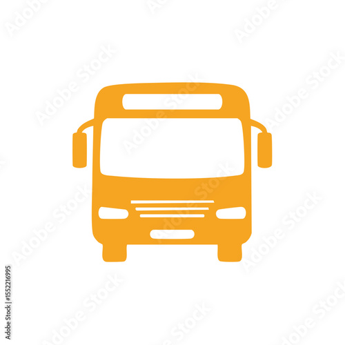Stylized Yellow Bus on Black Background - Transportation, Travel