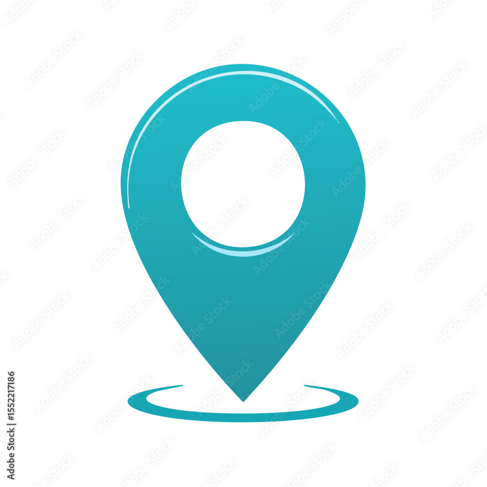 Teal Blue Map Pointer Icon Design for Web or Mobile Applications Teal Blue Map Pointer Icon Design for Web or Mobile Applications