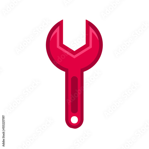 Illustrative Red Wrench on Black Background for Repair Maintenance and Construction Projects