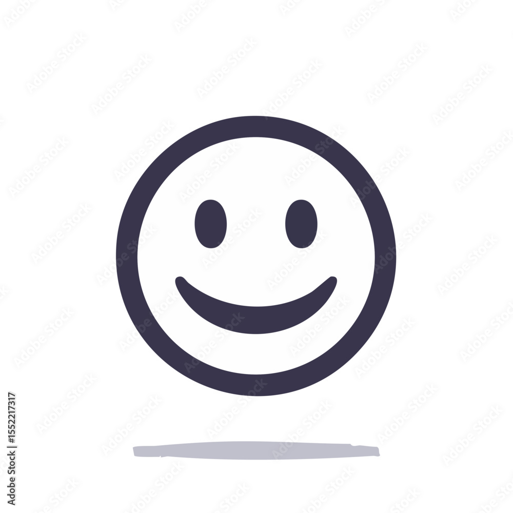 Fototapeta premium Smiley Face Icon on Black Background Expressing Happiness and Optimism, Simple Cartoon Style