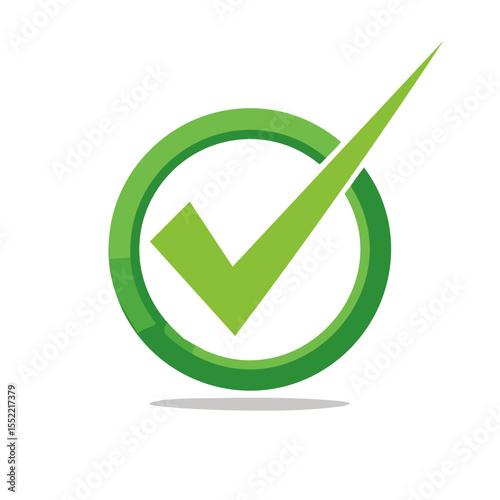 Green check mark within a circle symbolizing approval and correctness, set against a dark backdrop emphasizing completion