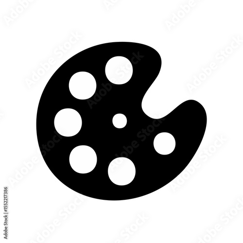Abstract Circular Configuration with Contrasting White Spheres on a Black Background