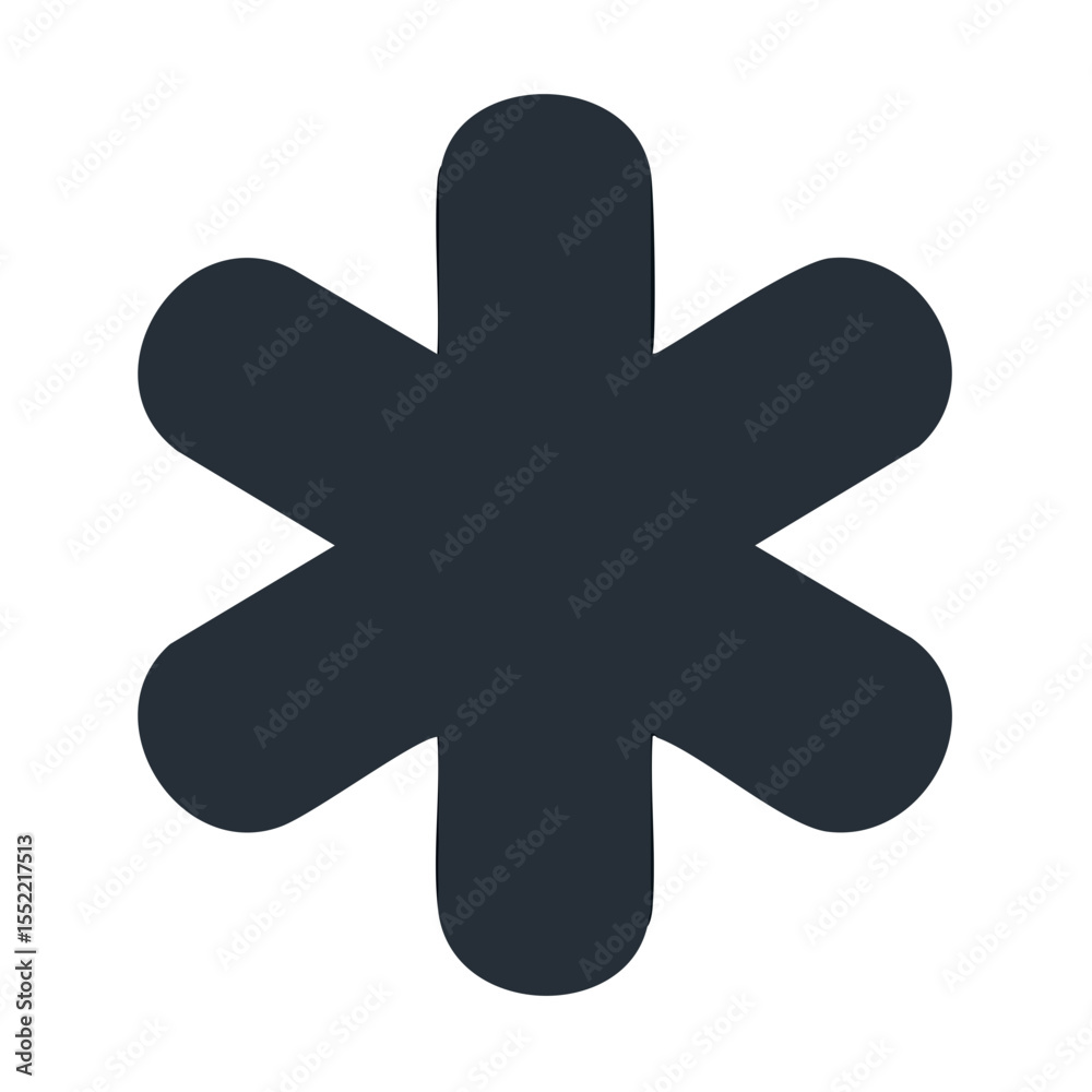 Fototapeta premium Six-Pointed Asterisk, Star or Snowflake Symbol on Dark Background
