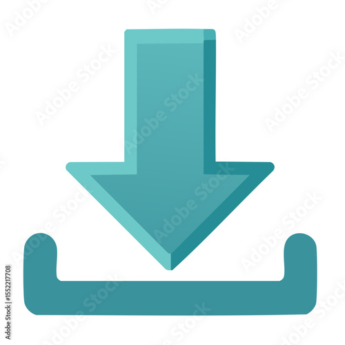 Download icon graphic modern blue arrow pointing downwards file transfer user interface digital download symbol website button