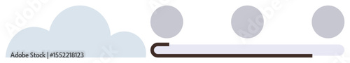 Cloud shape with connected dots and a line representing networking, data sharing, or progress. Ideal for technology, cloud storage, data management, digital innovation, IT solutions, communication