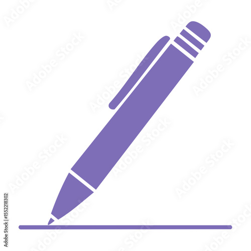 Purple pen writes a line on black backdrop, illustrating concept of drawing, writing, creating, education, business