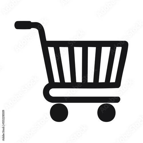 Shopping Cart Icon Graphic Depicting Retail Commerce and Online Shopping Symbolism