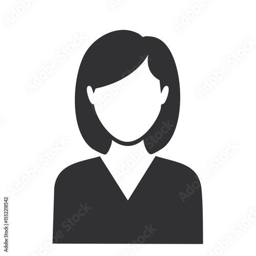 Female Avatar Silhouette Gray Scale Business Professional Graphic Illustration