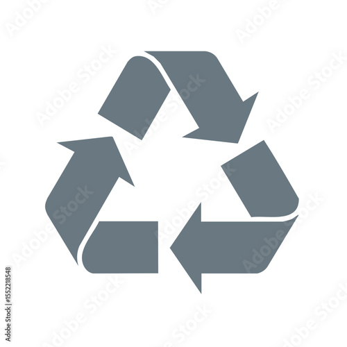 Grey Recycling Symbol on Black Background Promoting Environmental Sustainability and Circular Economy