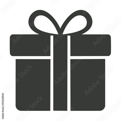 Stylized Gift Box Illustration with Bow, Present for Celebrations and Holidays