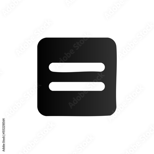Equal Sign Symbol in a Rounded Black Square - Equality, Equations, and Math