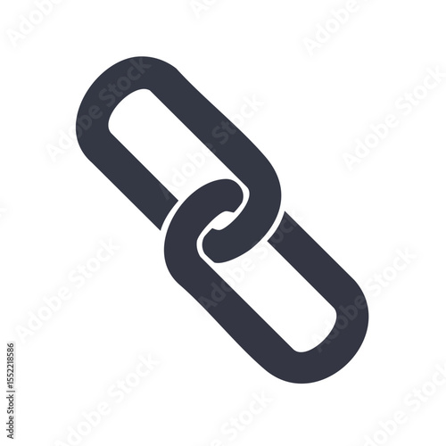 Connected Chain Link on Black Background, Symbolizing Connection, Strength, and Security