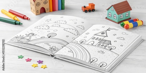 Open Coloring Book with Hou...