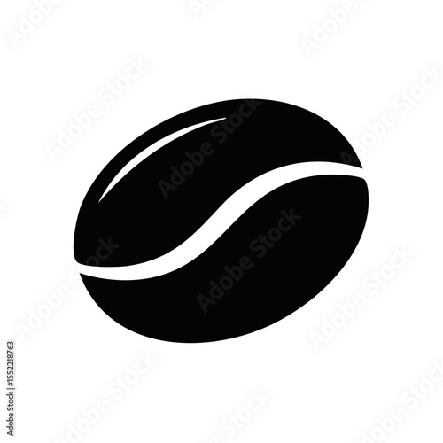 Minimalist vector coffee bean on dark background for beverage and cafe concepts.