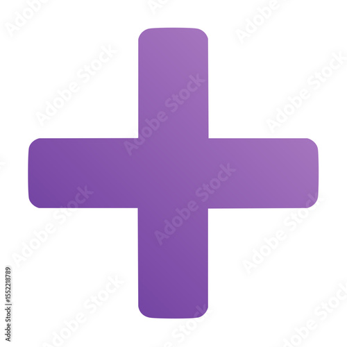 Purple Gradient Plus Sign Illustration on Black Background Medical Healthcare Addition Symbol