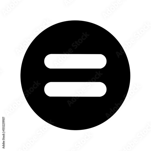 White Equal Symbol on Black Background, Mathematical Sign Representation