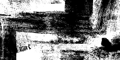 Grunge textured overlay with seamless curly bracket design in photocopy blur and ink effect