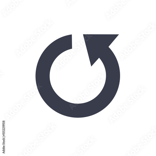 Arrow Circle Rotation Isolated on Black Background. Symbol of Process, Cycle, Update, Loading, Refresh, Repeating. Sign of Direction