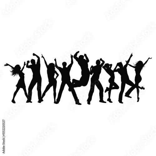Silhouettes of People Dancing Together at a Party
