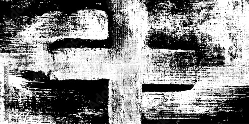 Seamless fat plus sign with halftone distortion for grunge design