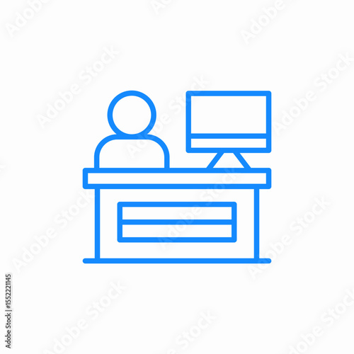 reception desk icon sign vector
