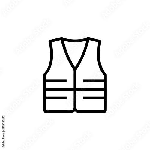 Outline of a safety vest icon on a background representing labour protection work