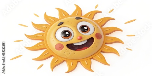 Smiling Cartoon Sun,3D rend...
