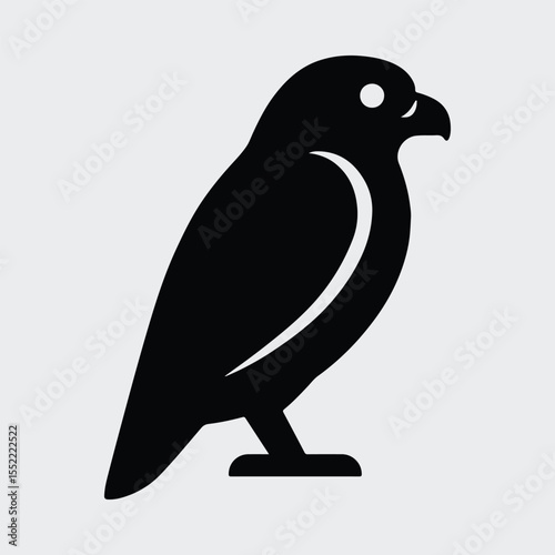 Silhouette falcon icon simple black and white Vector illustration