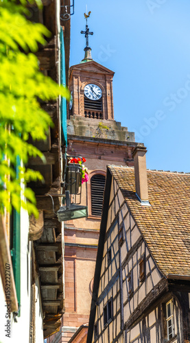 the bell tower at Riquewihr, Alsace, France, winery