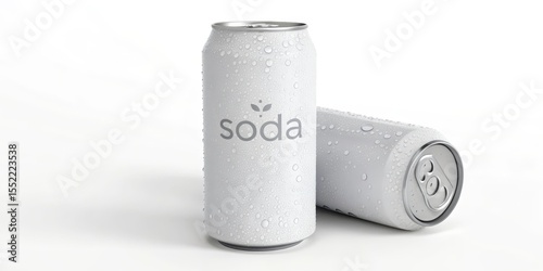 Two White Soda Cans with Co...