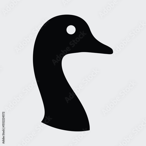 Silhouette goose head simple minimal logo design vector illustration