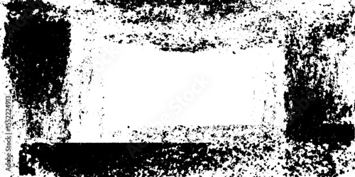 Grungy seamless instant photo frame with peeling surface texture for overlay effect