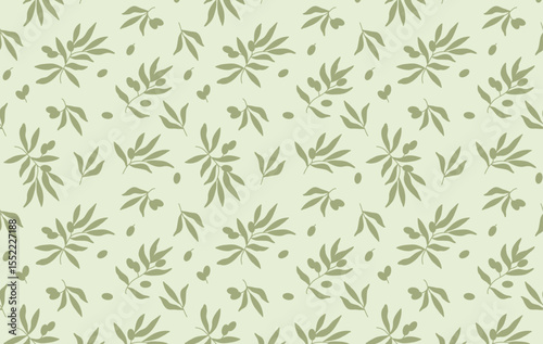 green olives branch silhouette seamless pattern, italian, botany, nature, plants, decor for fabric, textile, cover, clothing, print, wallpaper, wrapping paper, background, creative vector illustration
