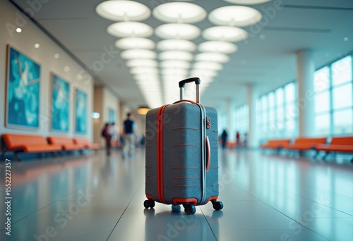 stylish suitcase modern airport terminal floor travel luggage contemporary design trendy travel gear suitcase style travel accessory, bag, wheels, trolley