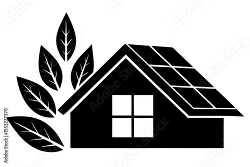 Eco-Friendly Home Loan Flyer: Solar Panel House Icon, LEED Discounts & Watercolor Design"