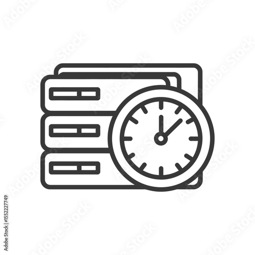 Server Time: Data Processing Speed and Efficiency Icon