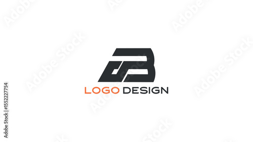 Bold B letter logo with a futuristic angular design in black, ideal for tech branding, startup identity, or modern digital business use