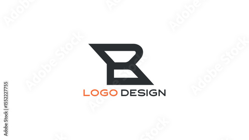 Modern B letter logo with curved stylized design in black, ideal for contemporary branding, creative business identity, and technology startups