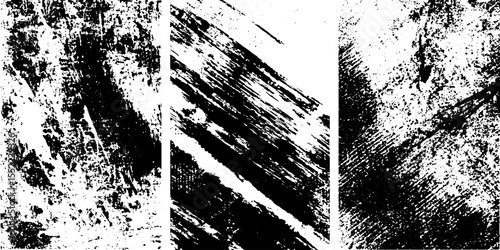 Seamless retro photo collage with smudged ink texture for artistic designs