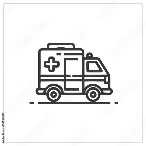 Wallpaper Mural Minimalist Ambulance Icon: Bold Outline Design on White Background Torontodigital.ca