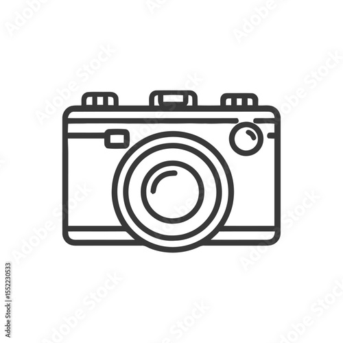 Minimalist Camera Icon: Clean Line Art for Photography Concepts