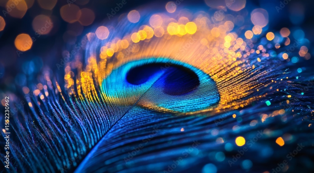 Naklejka premium peacock feather closeup