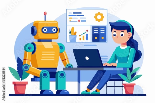 vector illustration of a man with laptop
