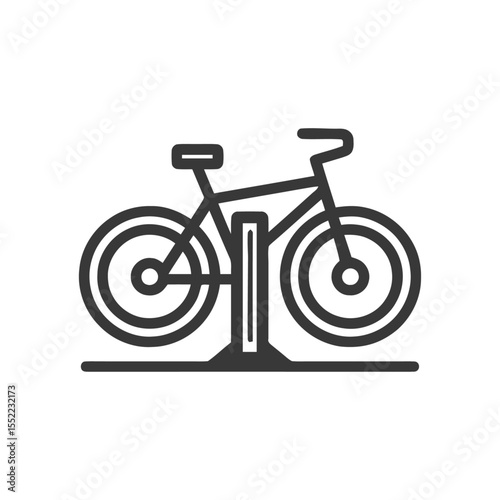 Minimalist Bicycle Rack Icon: Clean Lines, Modern Design, Transportation