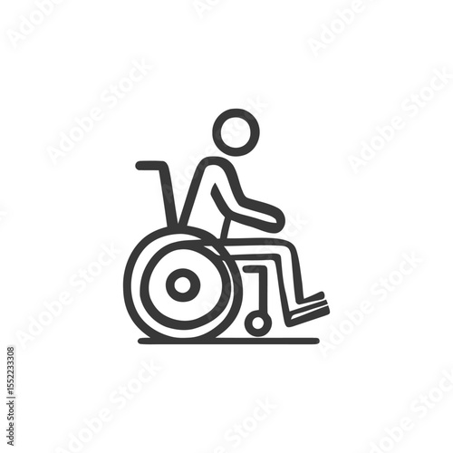 Minimalist Wheelchair Icon: Accessibility Symbol in Bold Line Art