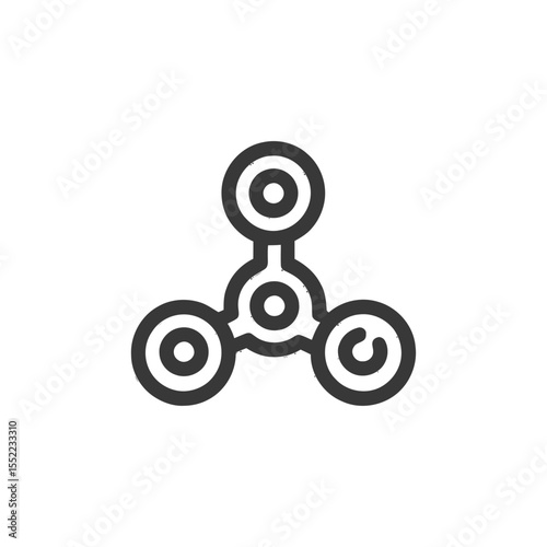 Minimalist Fidget Spinner Icon: Circular Design on White Background